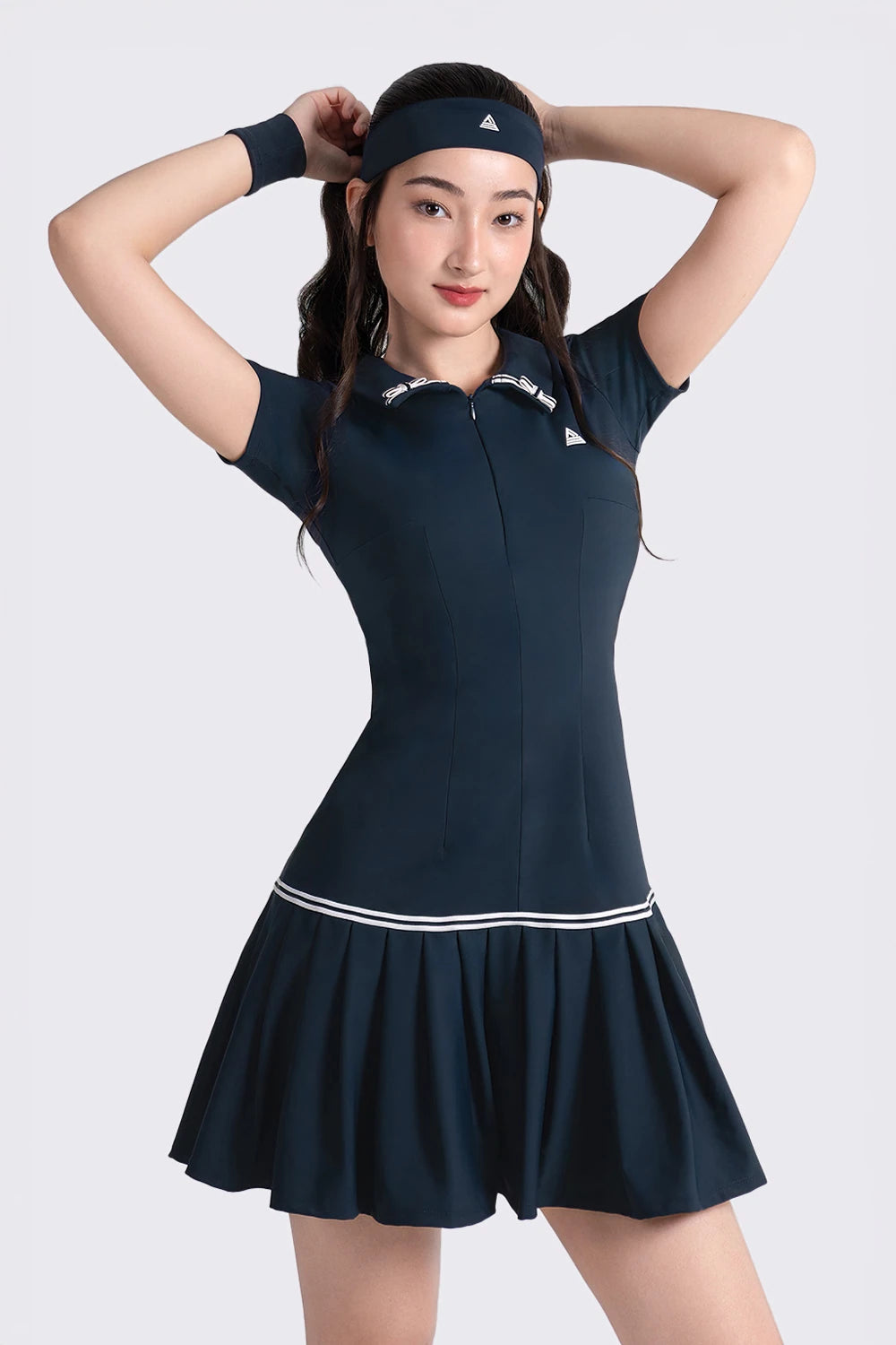 Tennis Dress Zip pleated JOLIE - Blazer Navy