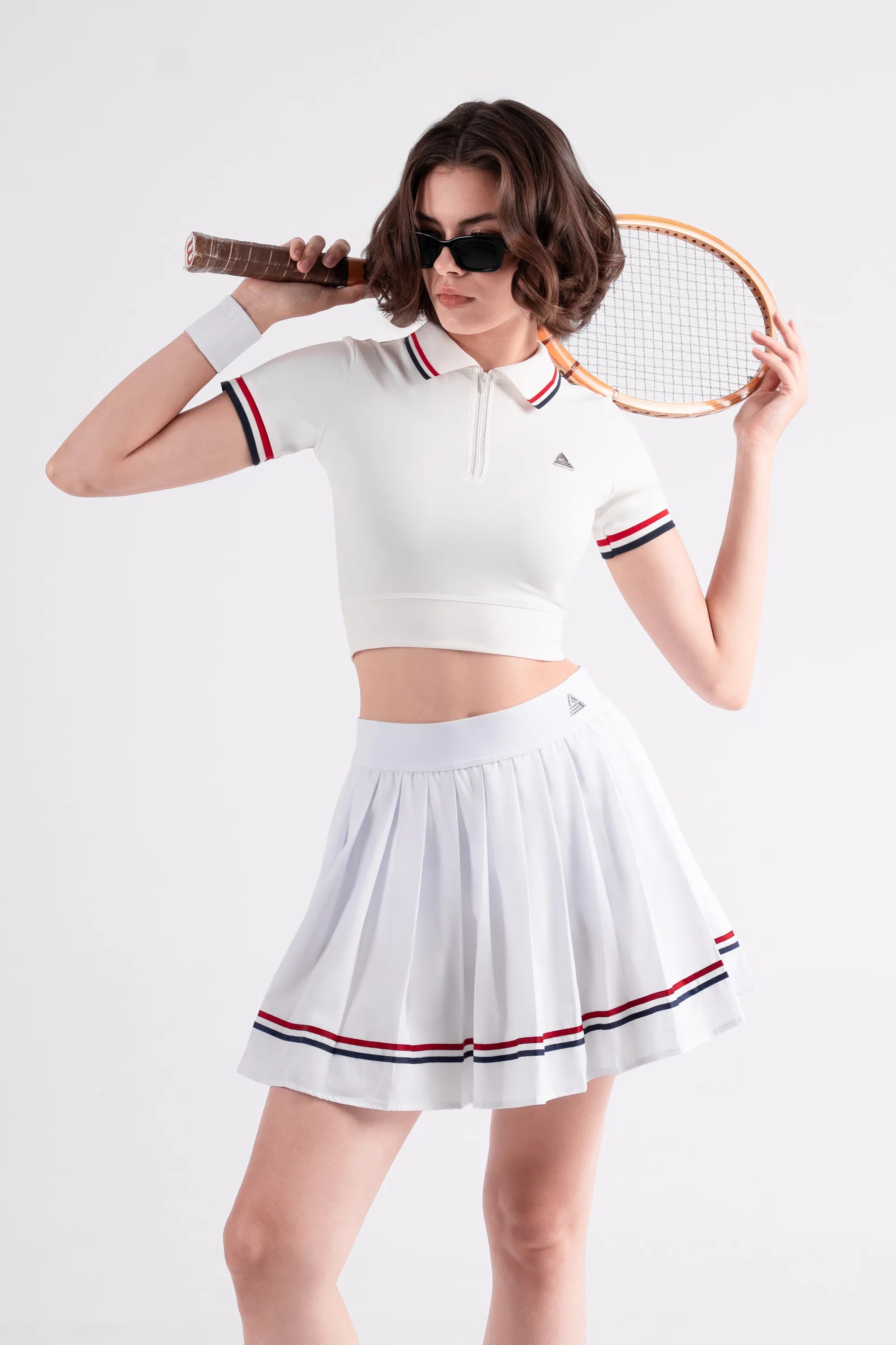 Tennis Polo Front Zip REGAL - Ivory/Red | VANVIC ACTIVE