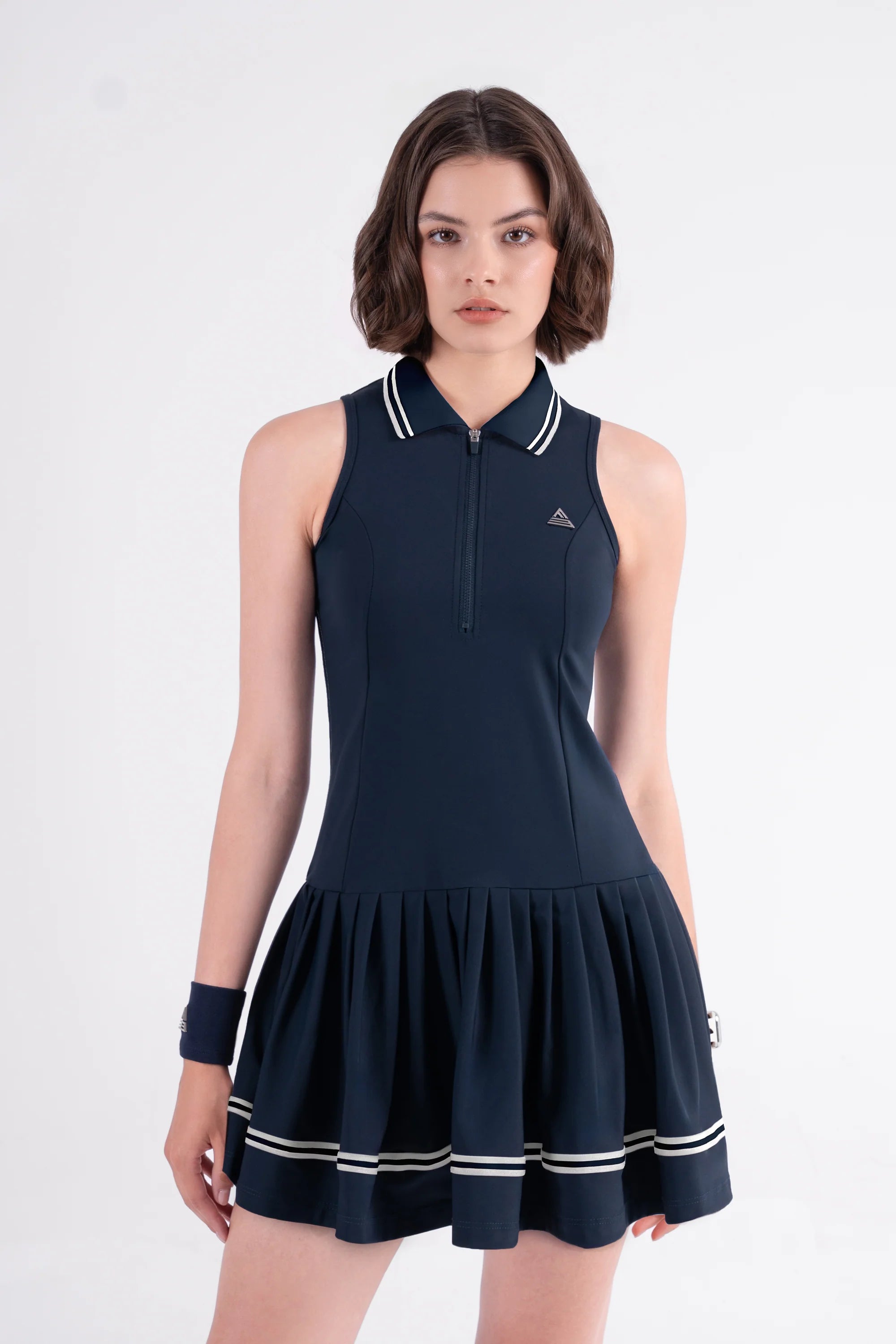 Tennis Dress Sleeveless Pleated LIBRE - Blazer Navy