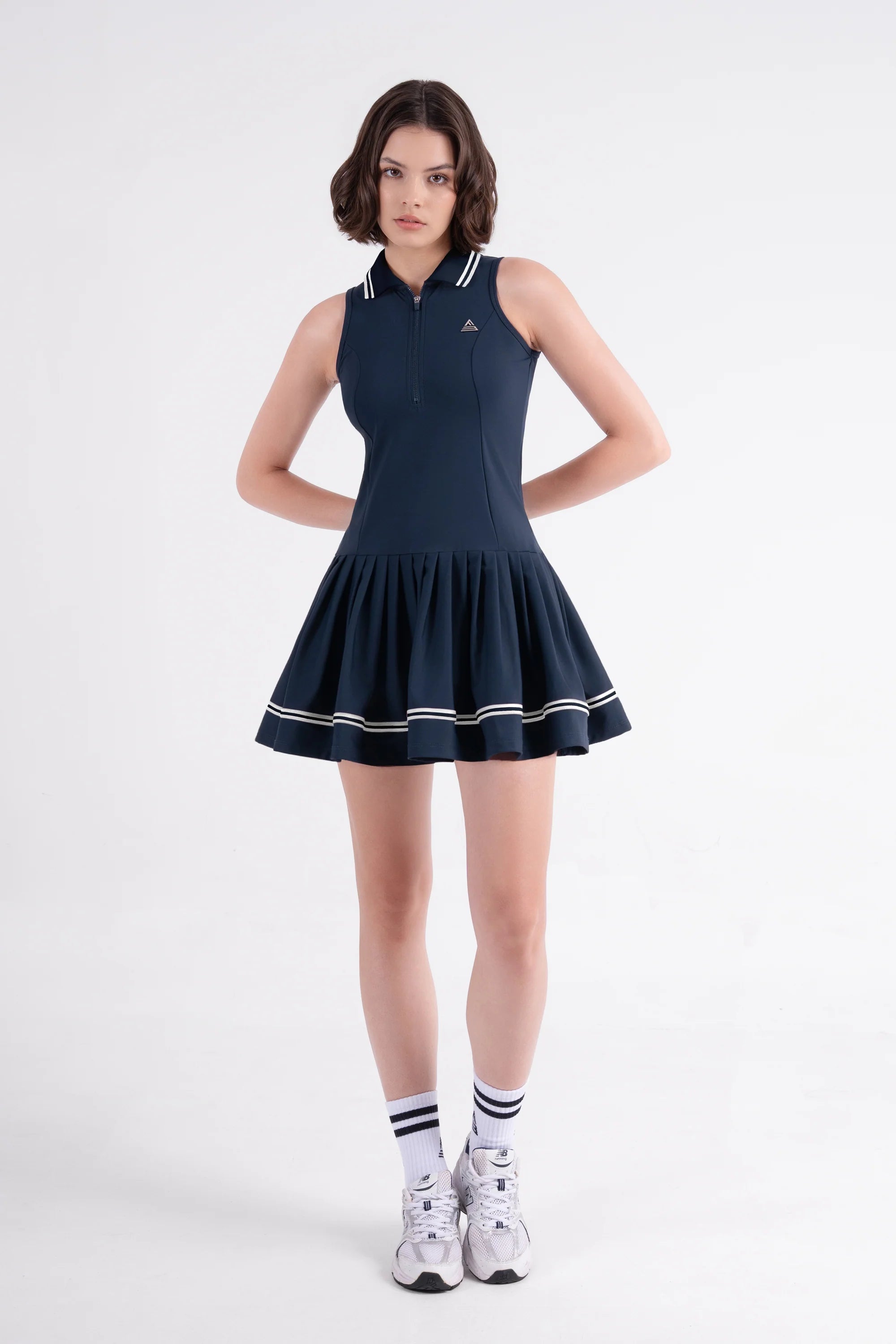 Tennis Dress Sleeveless Pleated LIBRE - Blazer Navy
