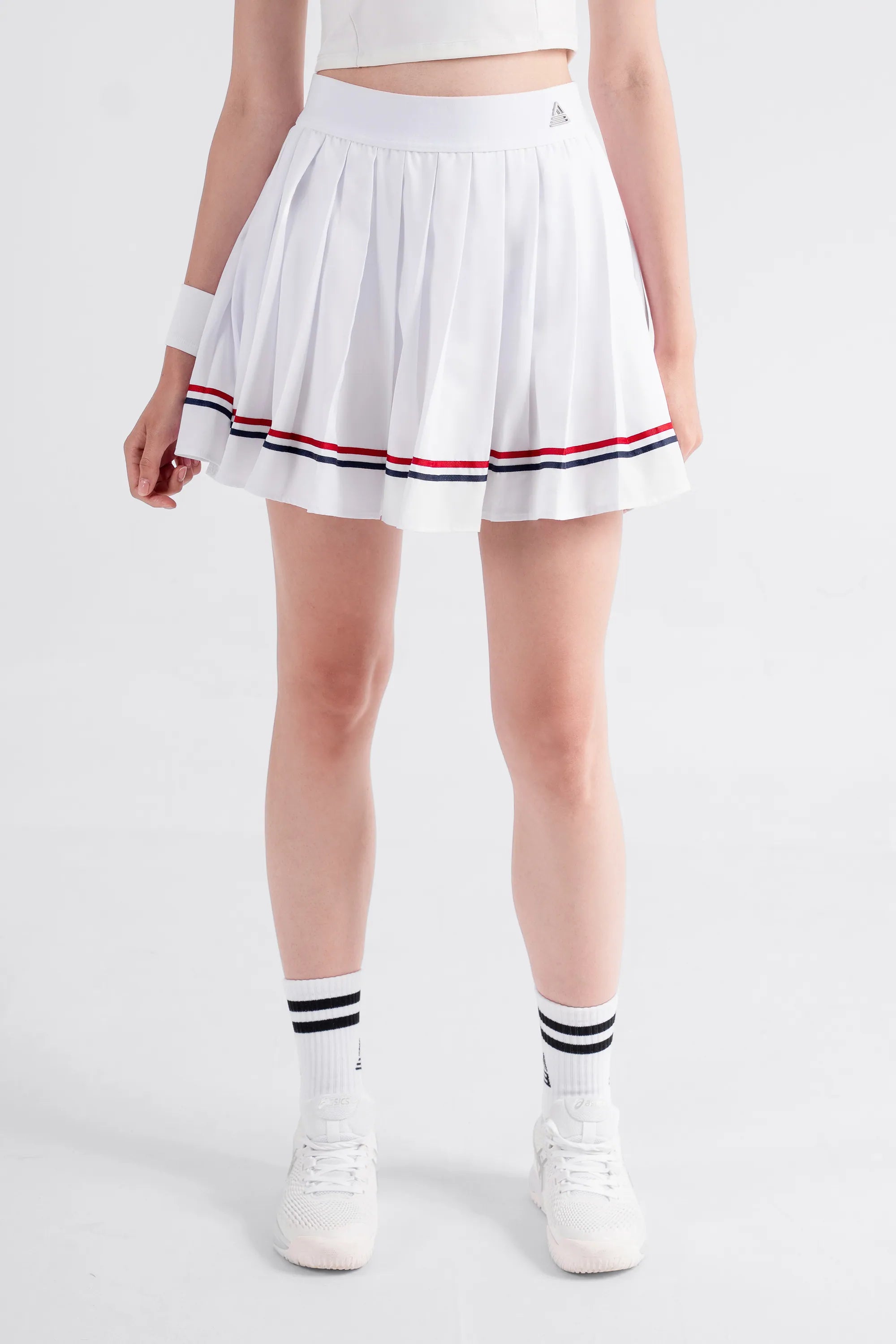 Tennis Skirt Pleated Striped VIF - White/Red